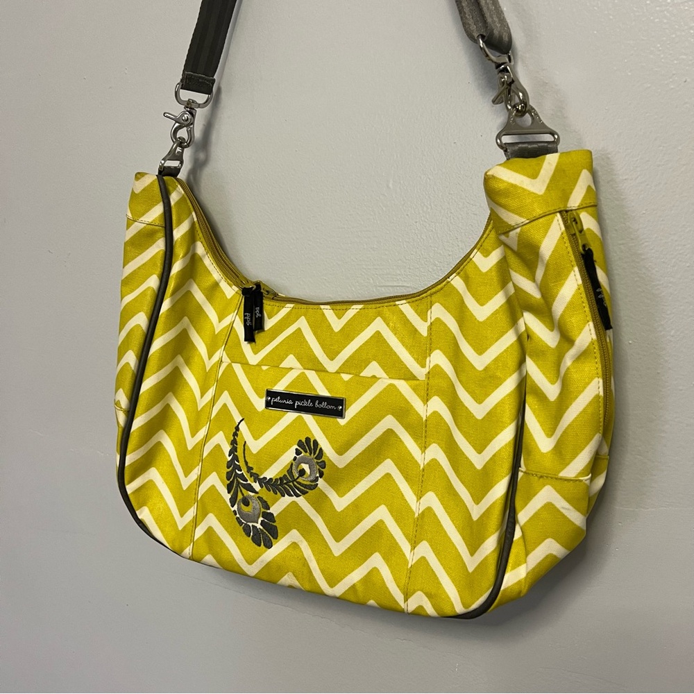 Petunia Pickle Bottom Yellow Chevron Touring Tote Diaper Bag